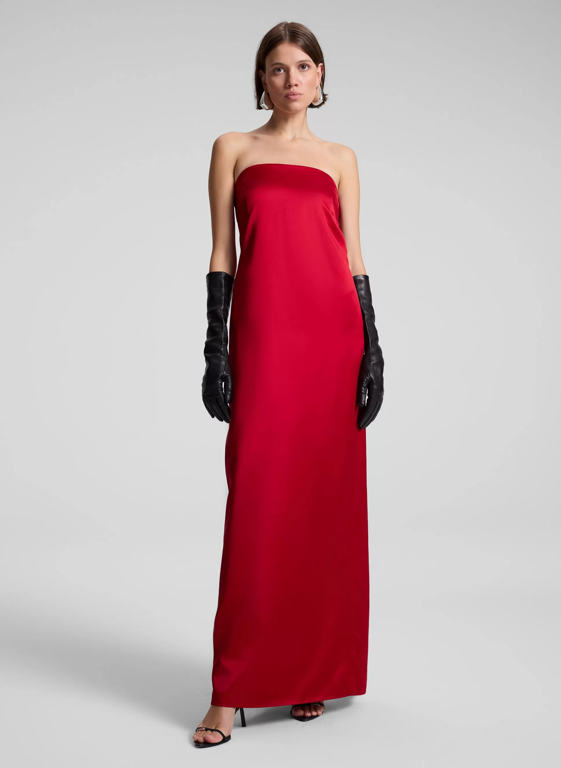 Dresses>A.L.C. Ani Strapless Satin Gown Really Red