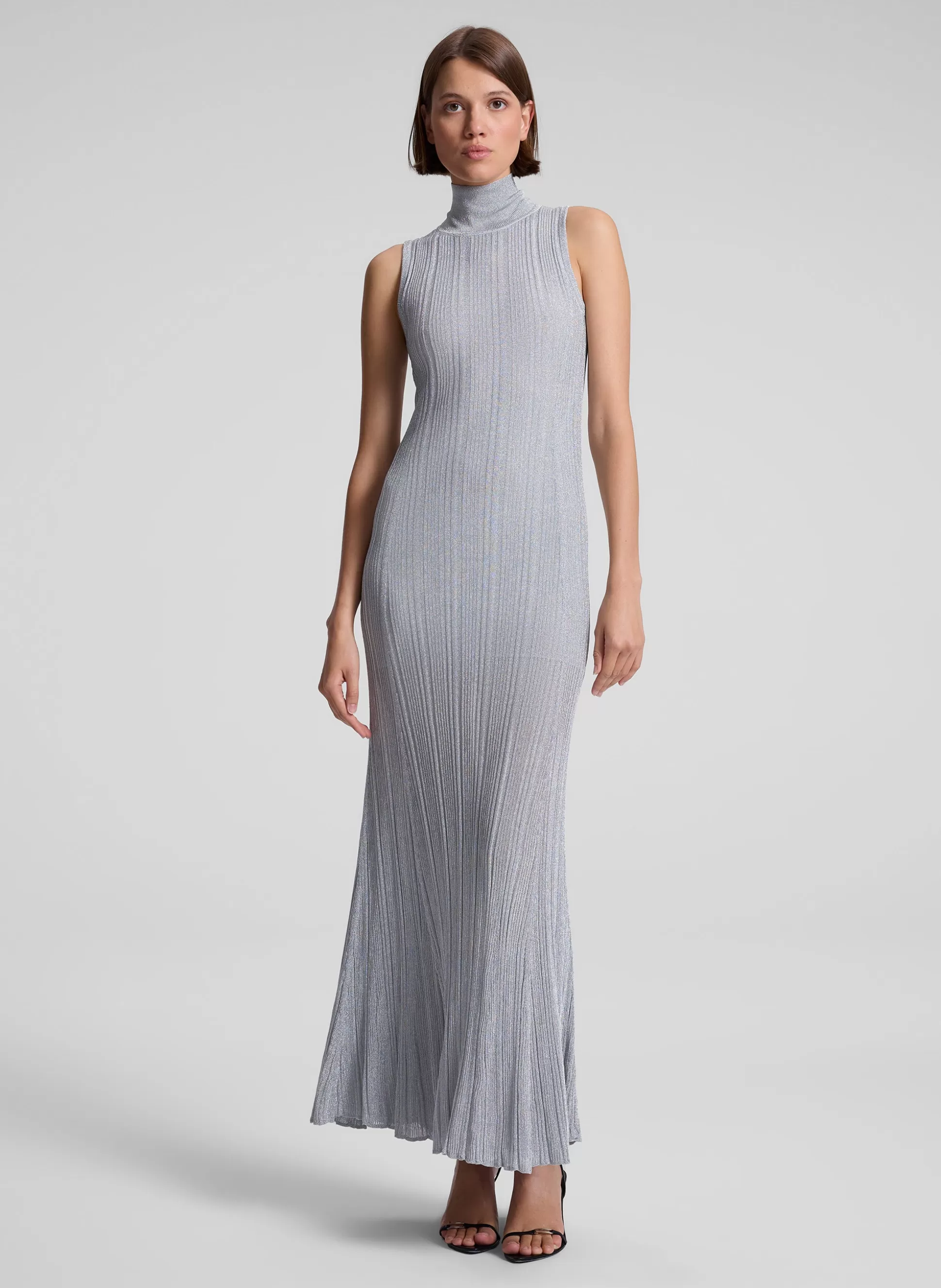 Dresses | Knitwear>A.L.C. Arden Metallic Knit Maxi Dress Mercury