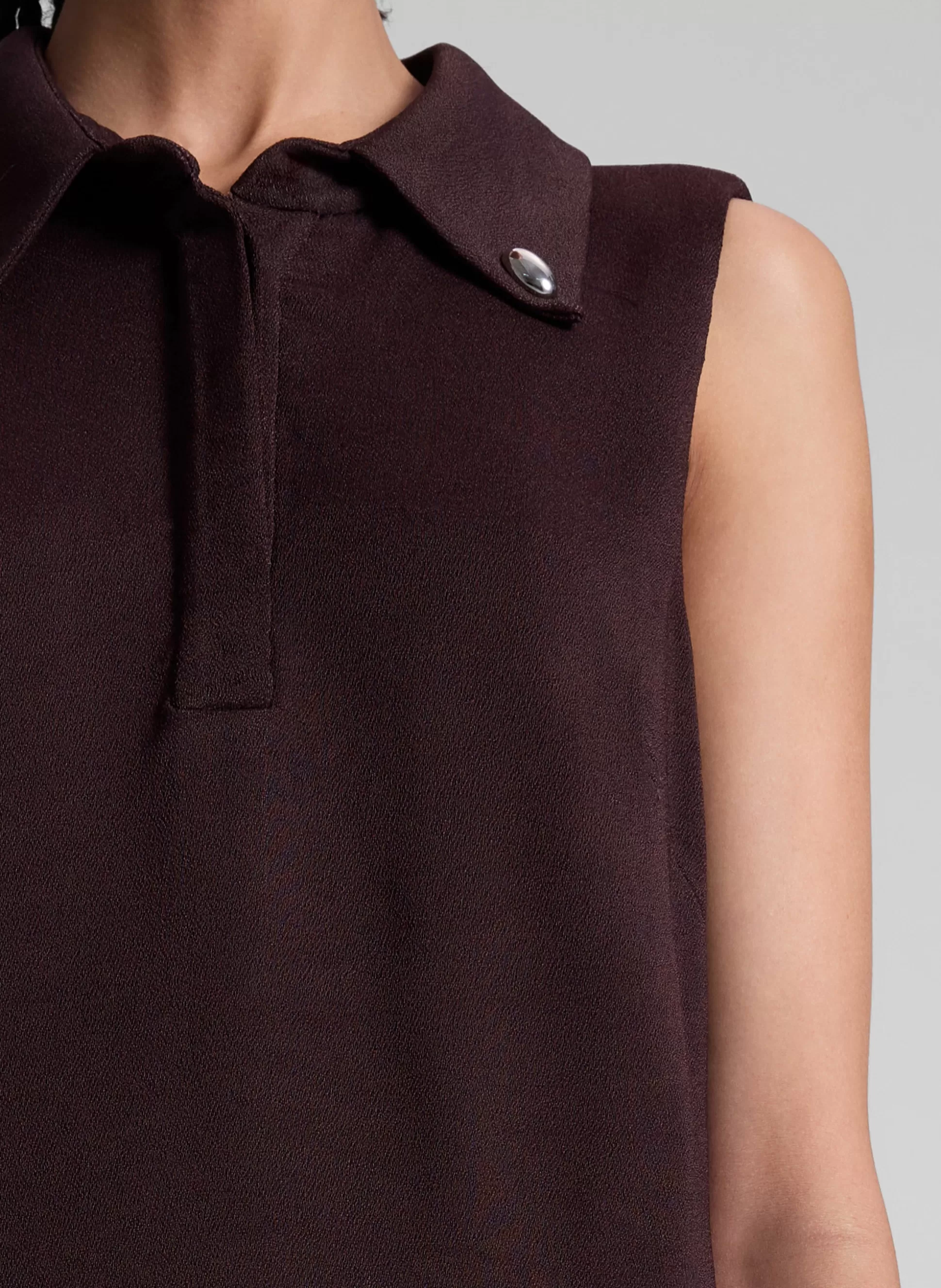 Tops>A.L.C. Blaine Sleeveless Top Chocolate Plum