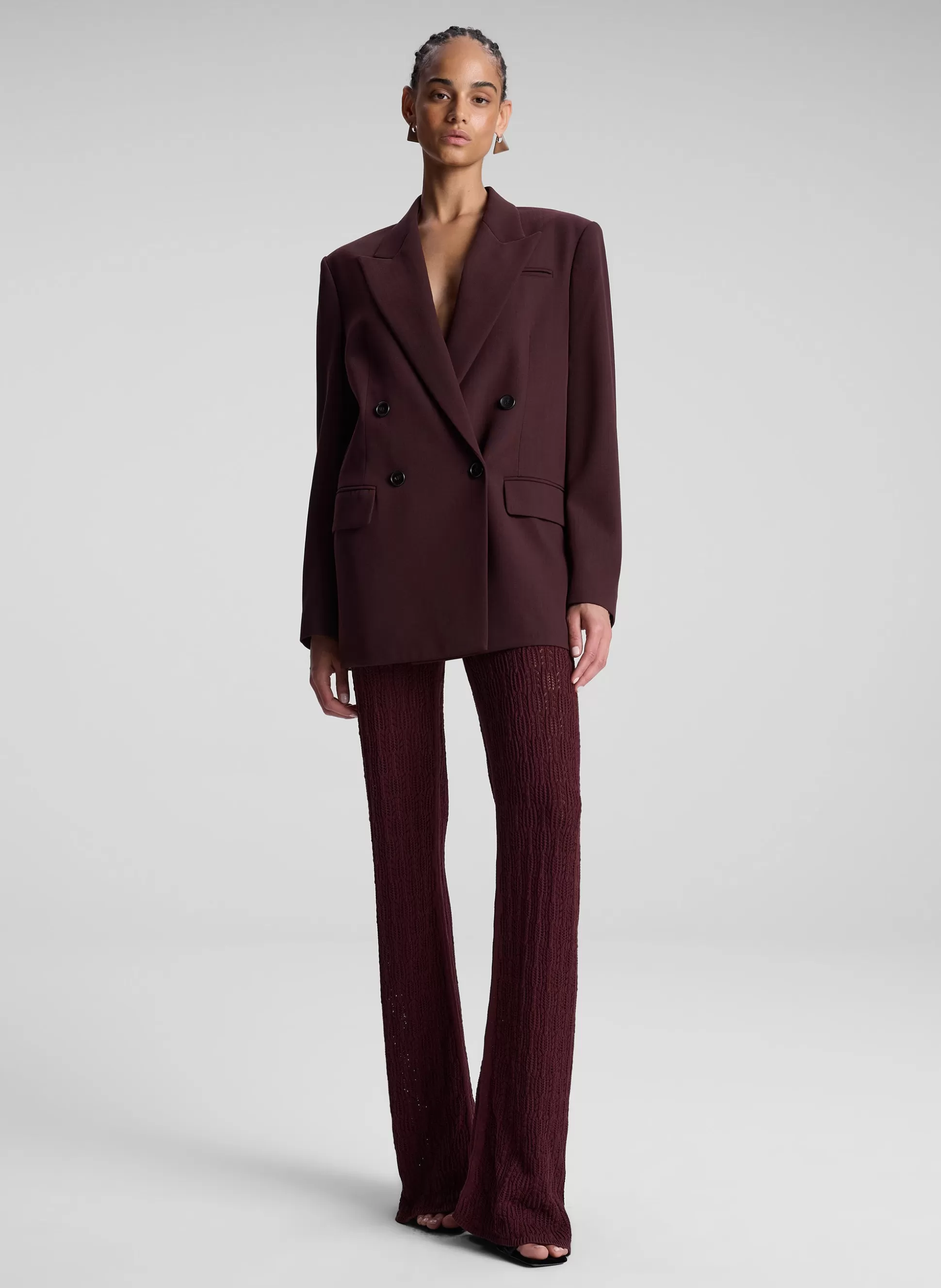 Jackets & Coats | Suits>A.L.C. Calla Oversized Tailored Jacket Chocolate Plum