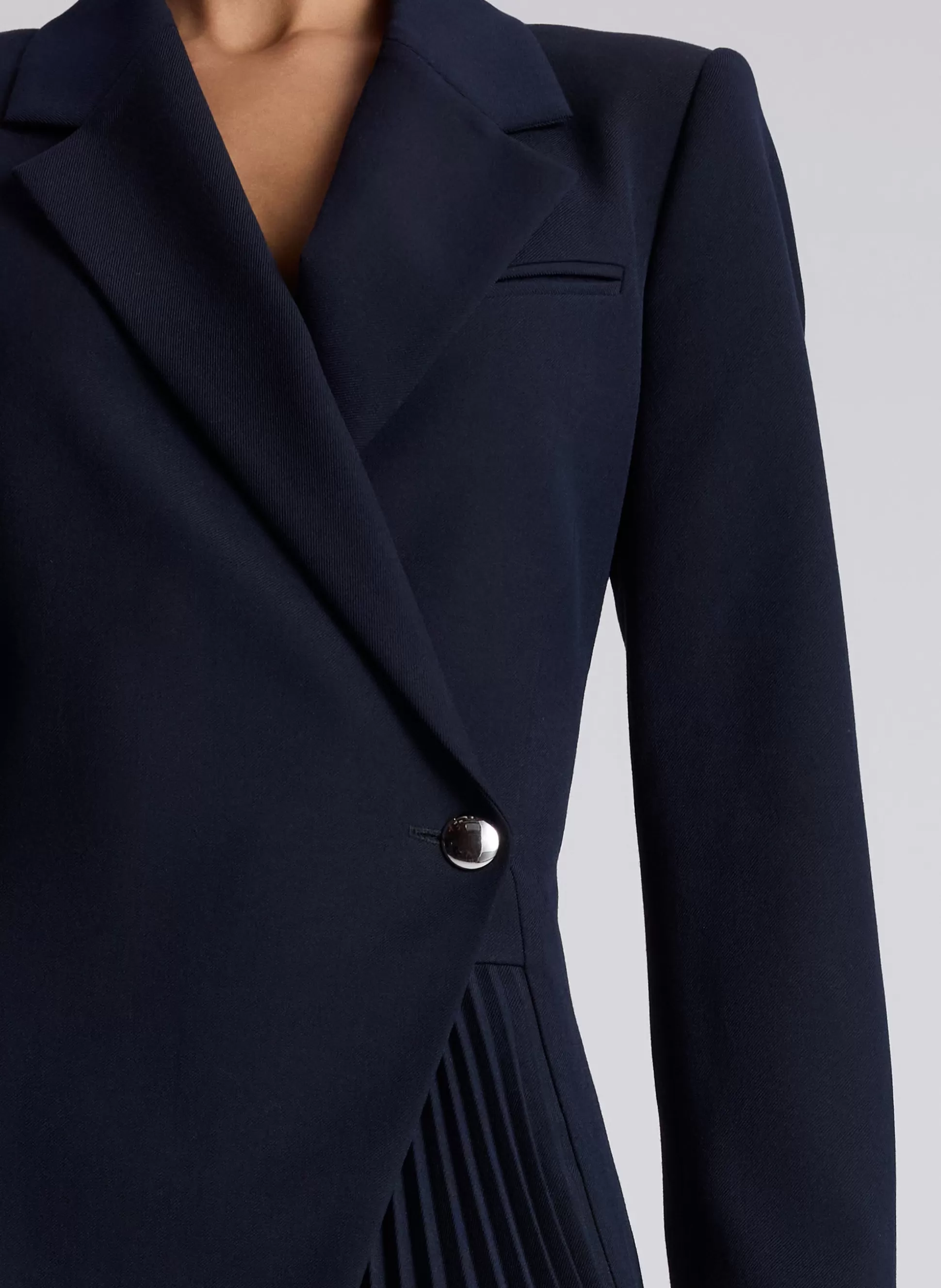 Dresses | Suits>A.L.C. Callen Pleated Blazer Dress Navy