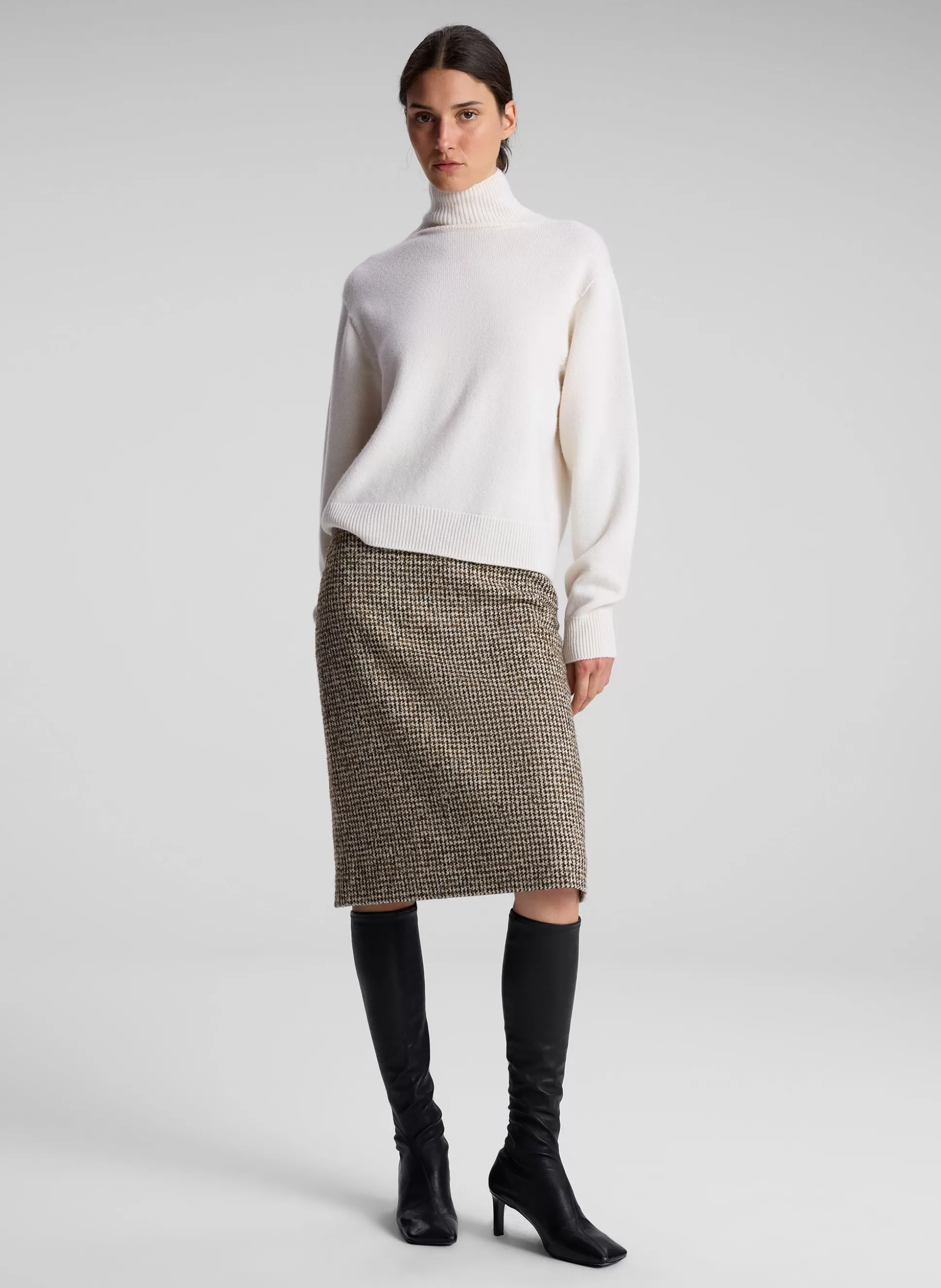 Bottoms | Skirts>A.L.C. Cara Houndstooth Skirt Cream/Brown