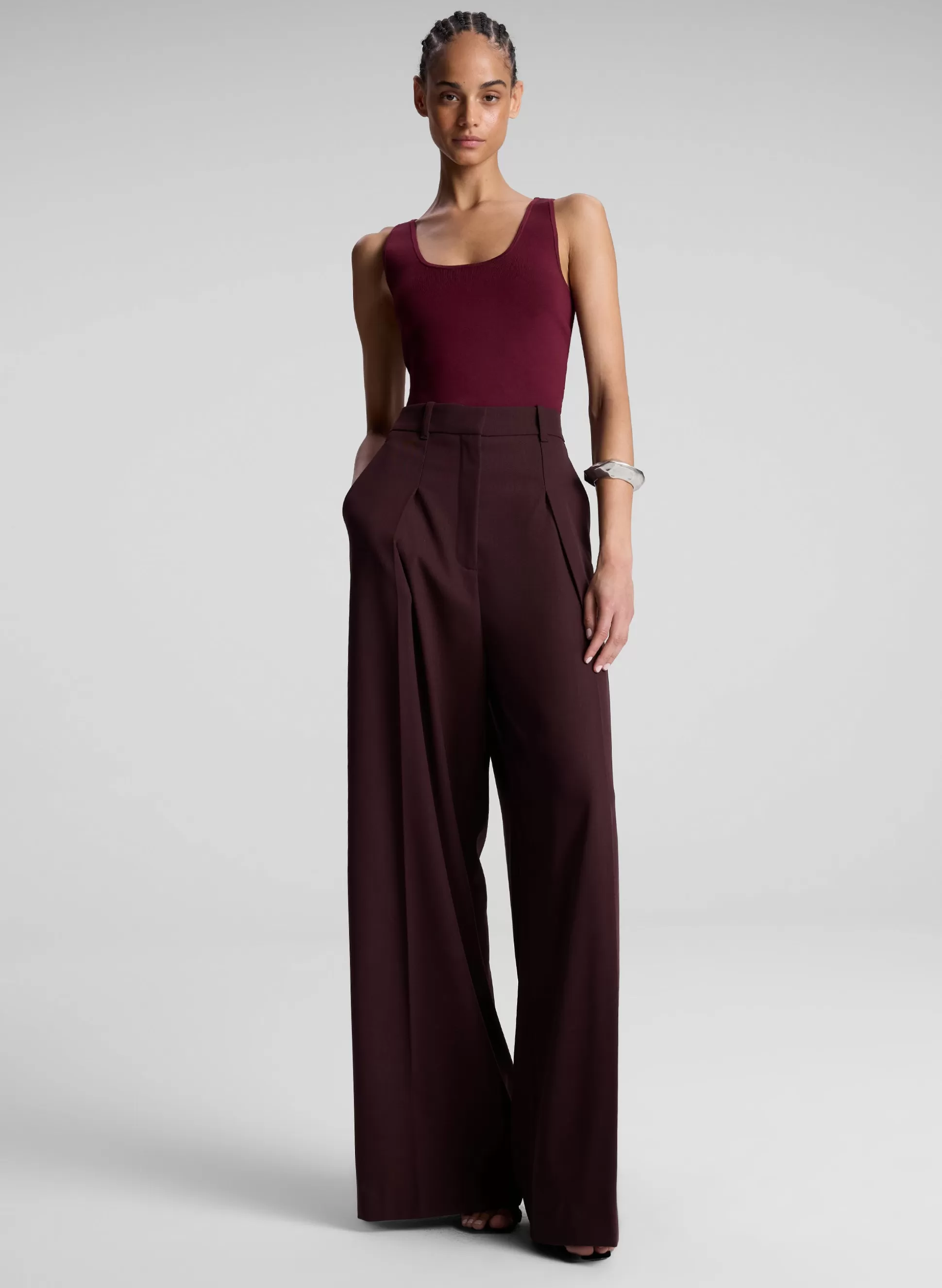 Tops | Tees & Tanks>A.L.C. Cleo Compact Knit Top Mulberry