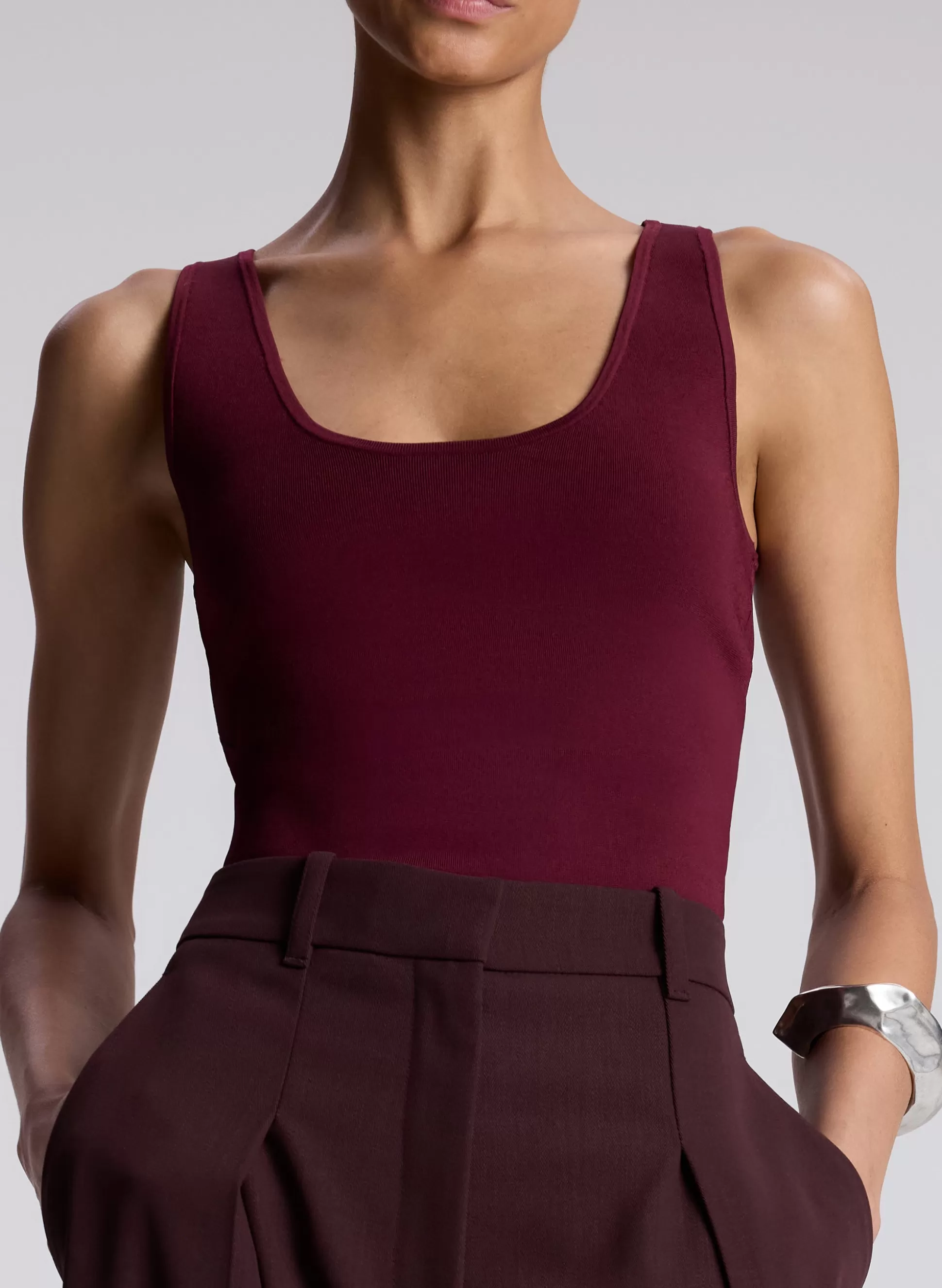 Tops | Tees & Tanks>A.L.C. Cleo Compact Knit Top Mulberry