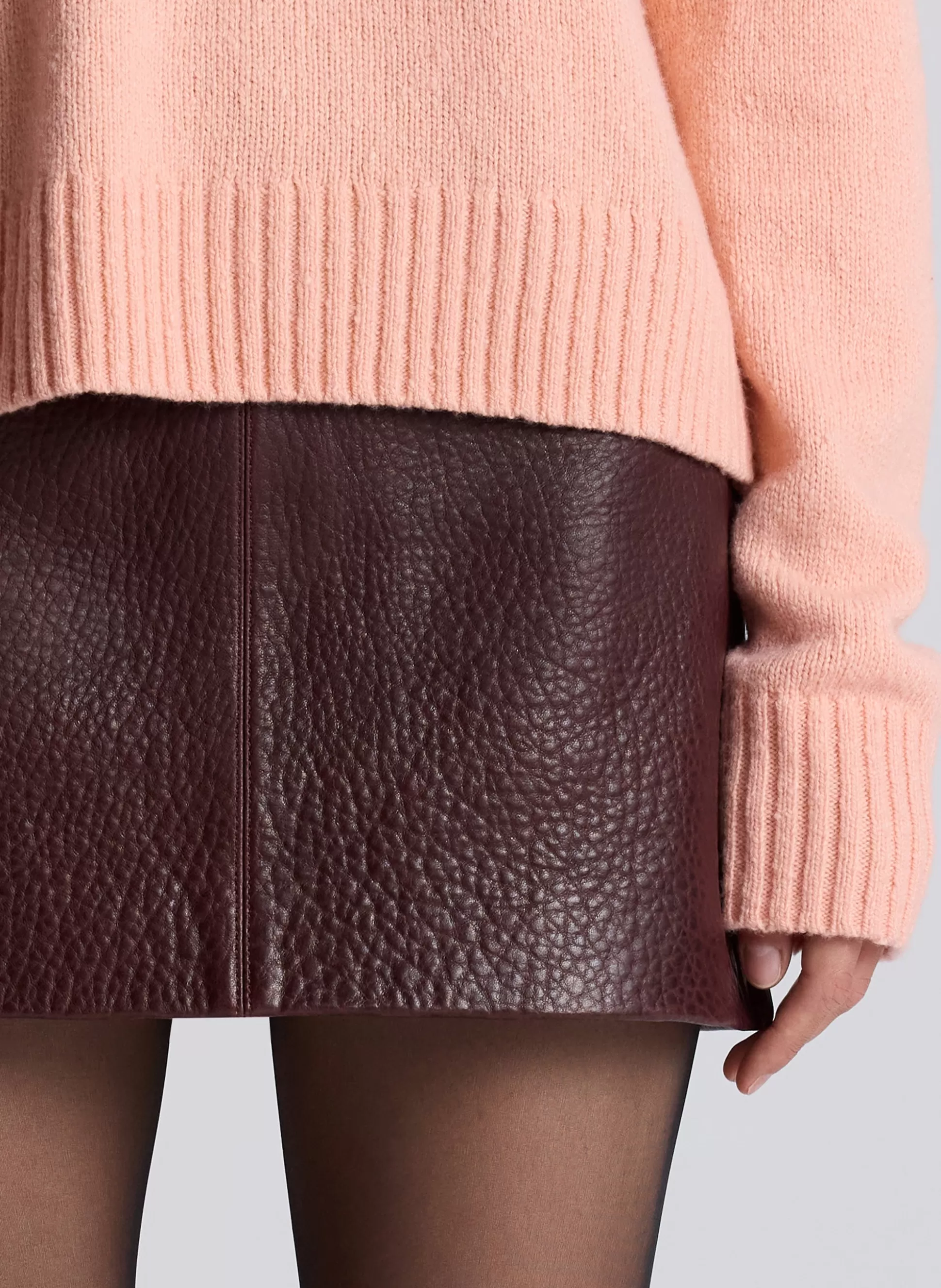 Bottoms | Skirts>A.L.C. Cowan Leather Mini Skirt Umber