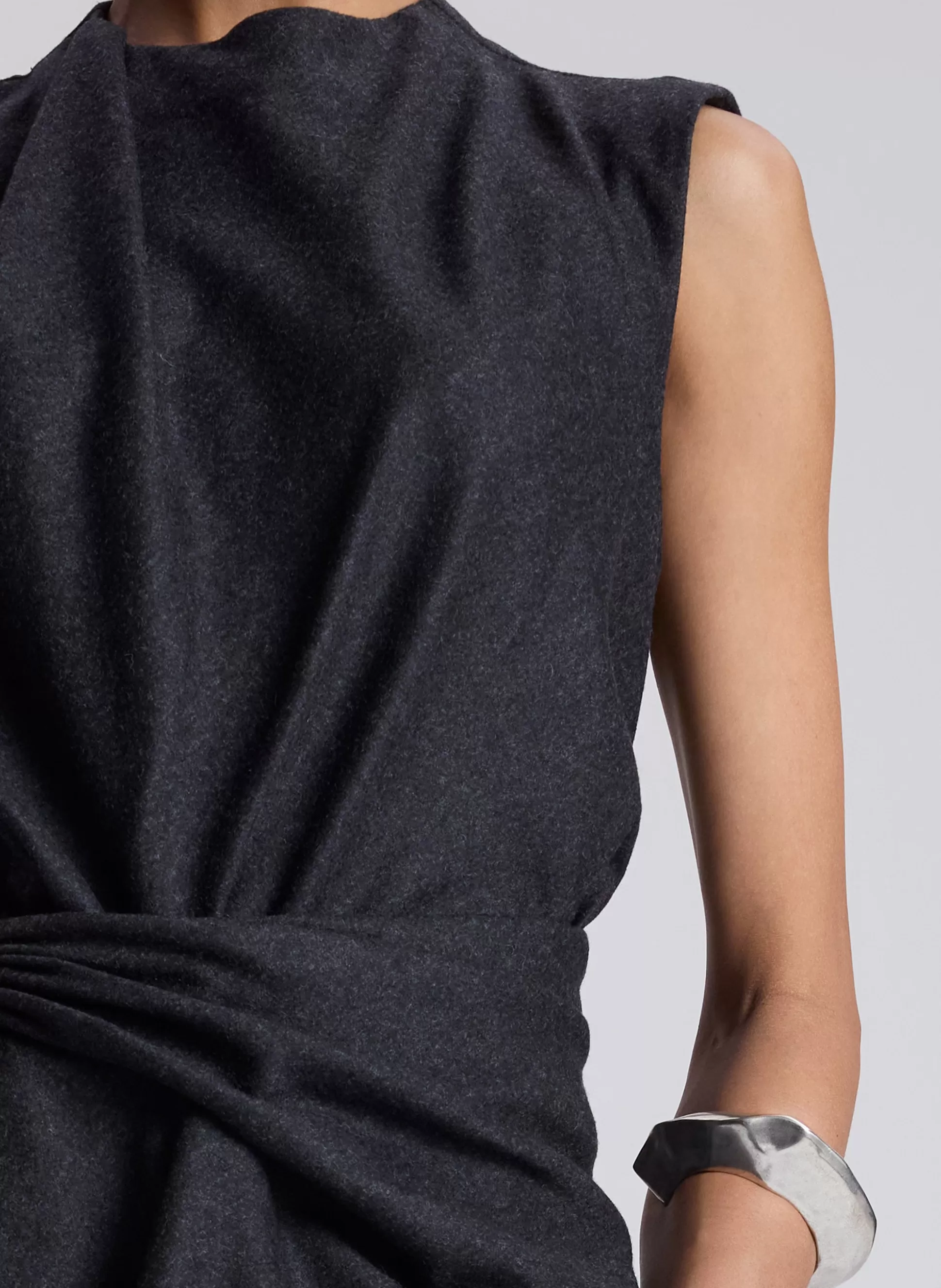 Dresses | Tops>A.L.C. Dion Wool Cashmere Mini Dress Charcoal