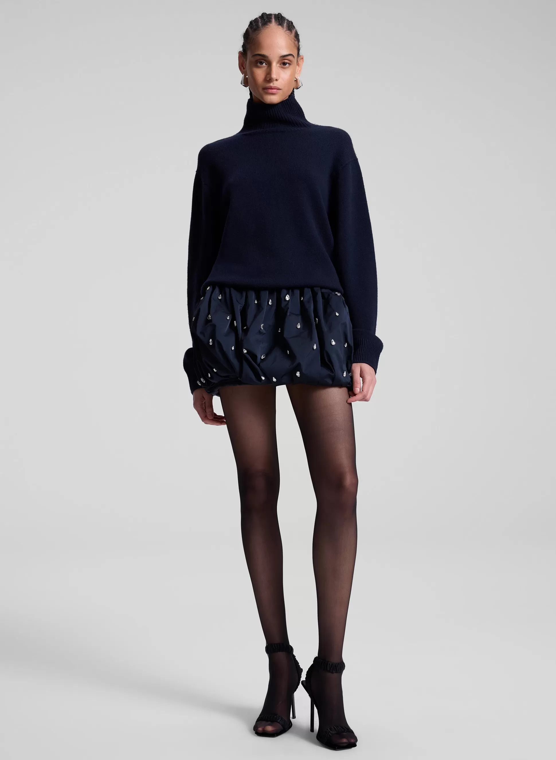 Bottoms | Skirts>A.L.C. Holly Embellished Convertible Skirt Navy