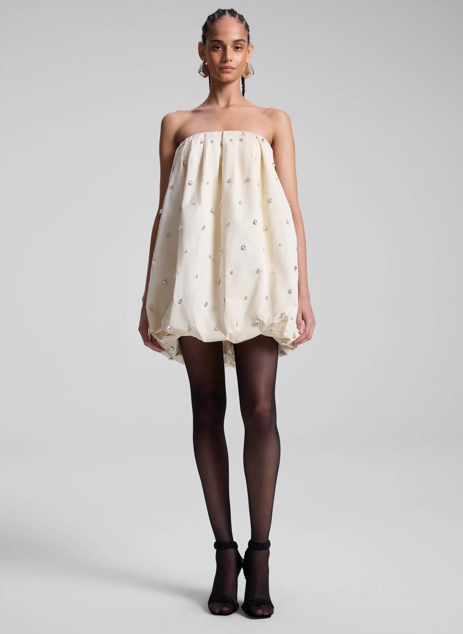 Dresses>A.L.C. Holly Strapless Embellished Mini Dress Cream