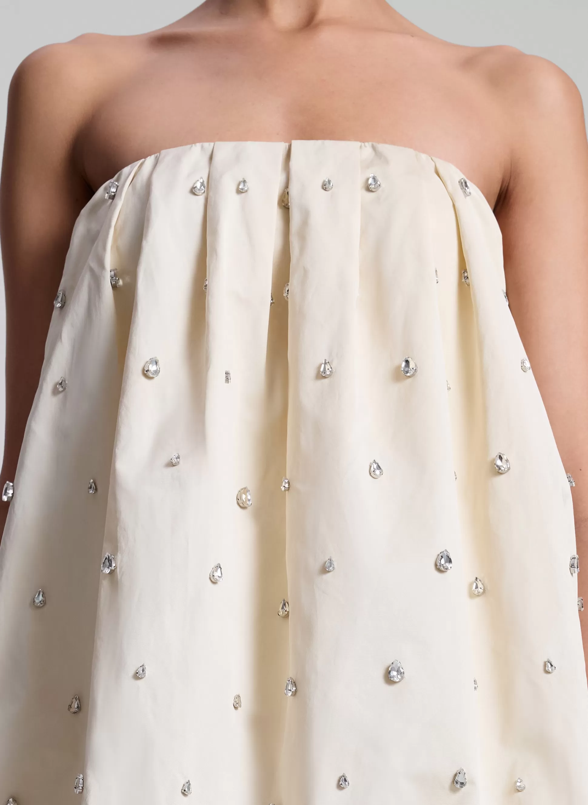 Dresses>A.L.C. Holly Strapless Embellished Mini Dress Cream