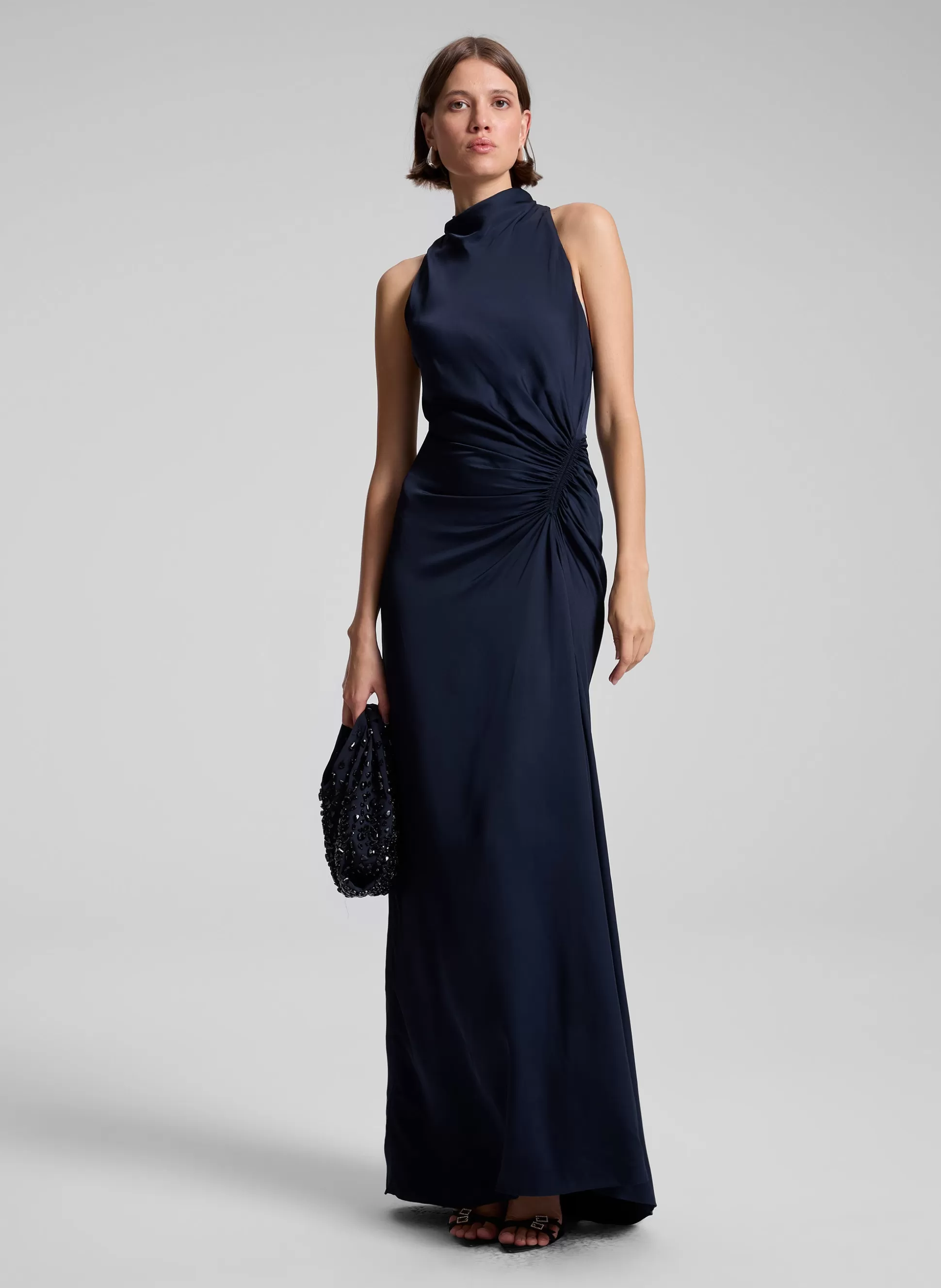 Dresses>A.L.C. Inez Satin Gown Dark Sapphire