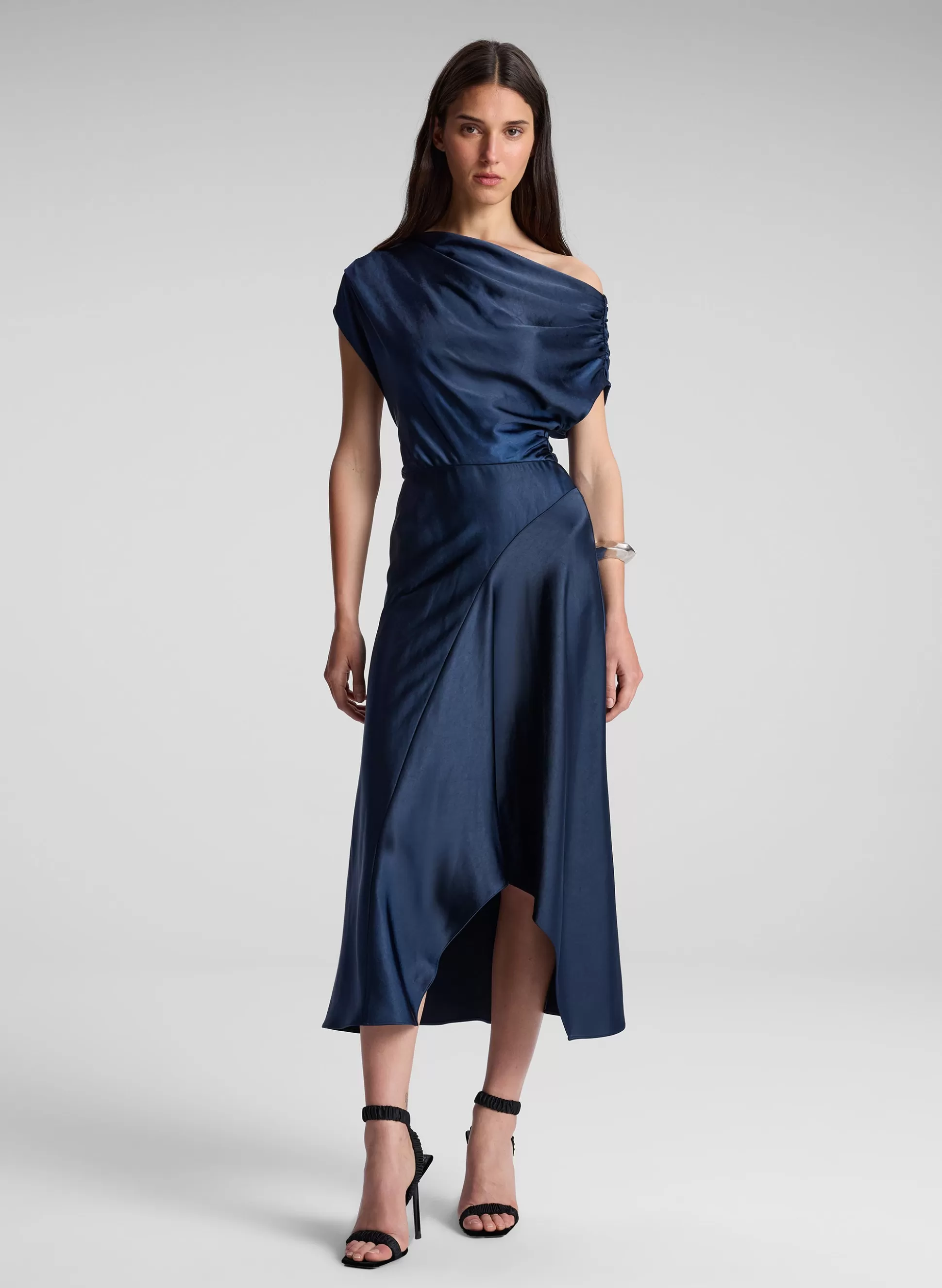 Dresses>A.L.C. Jasmine Satin Midi Dress Dark Sapphire