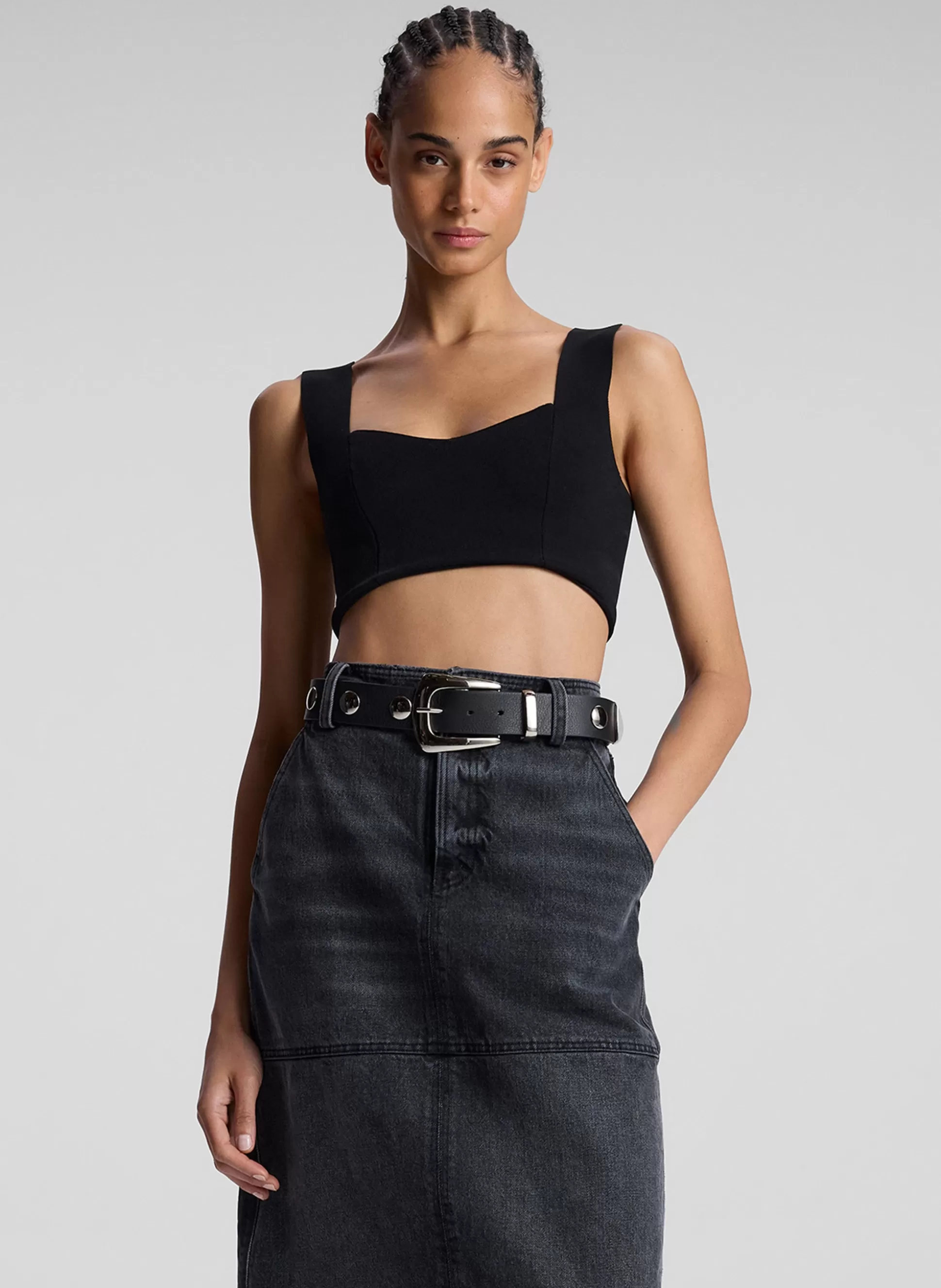 Tops | Tees & Tanks>A.L.C. Jordana Compact Knit Bra Black