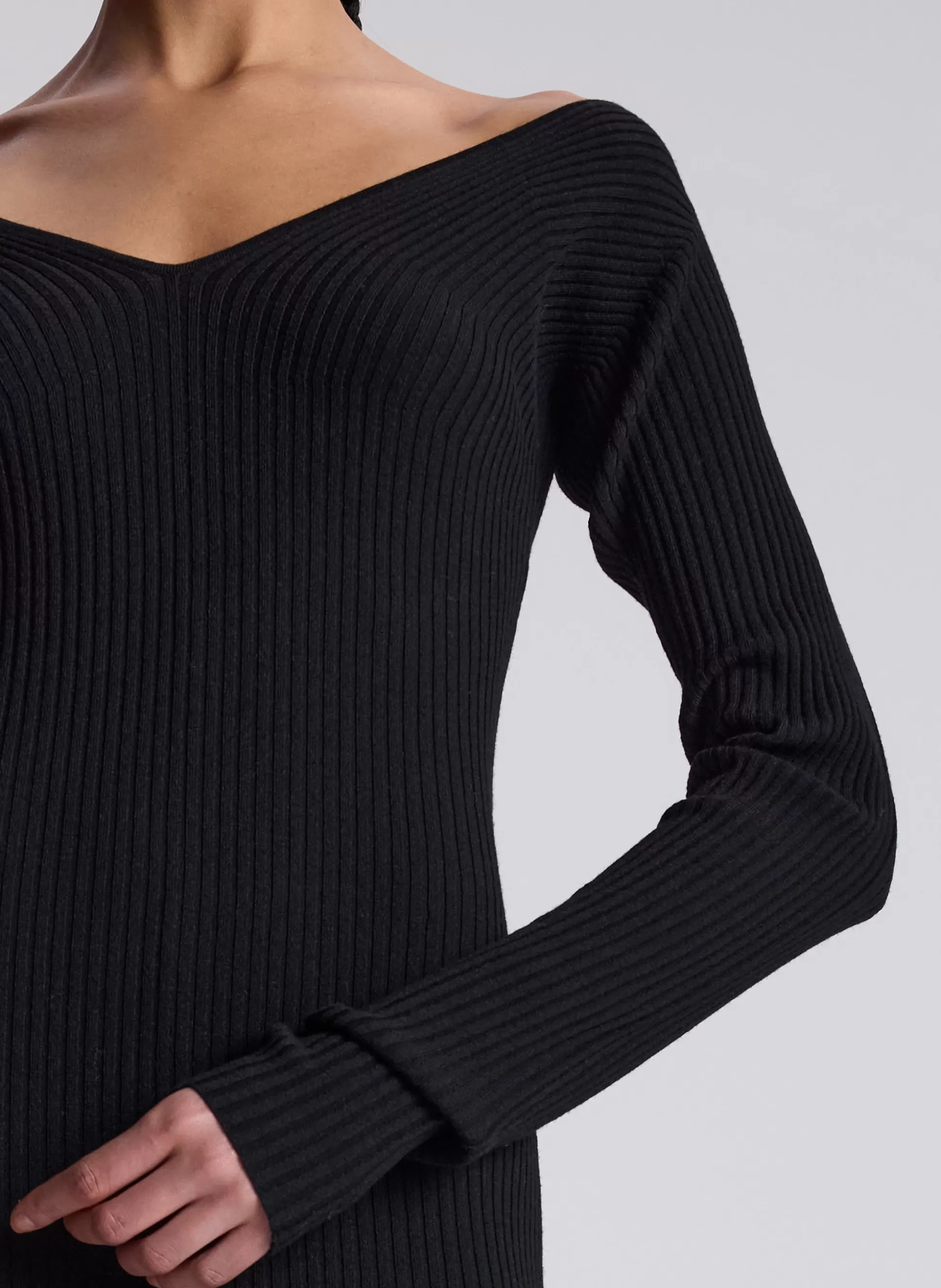 Dresses | Sweaters>A.L.C. Keaton Ribbed Merino Maxi Dress Black