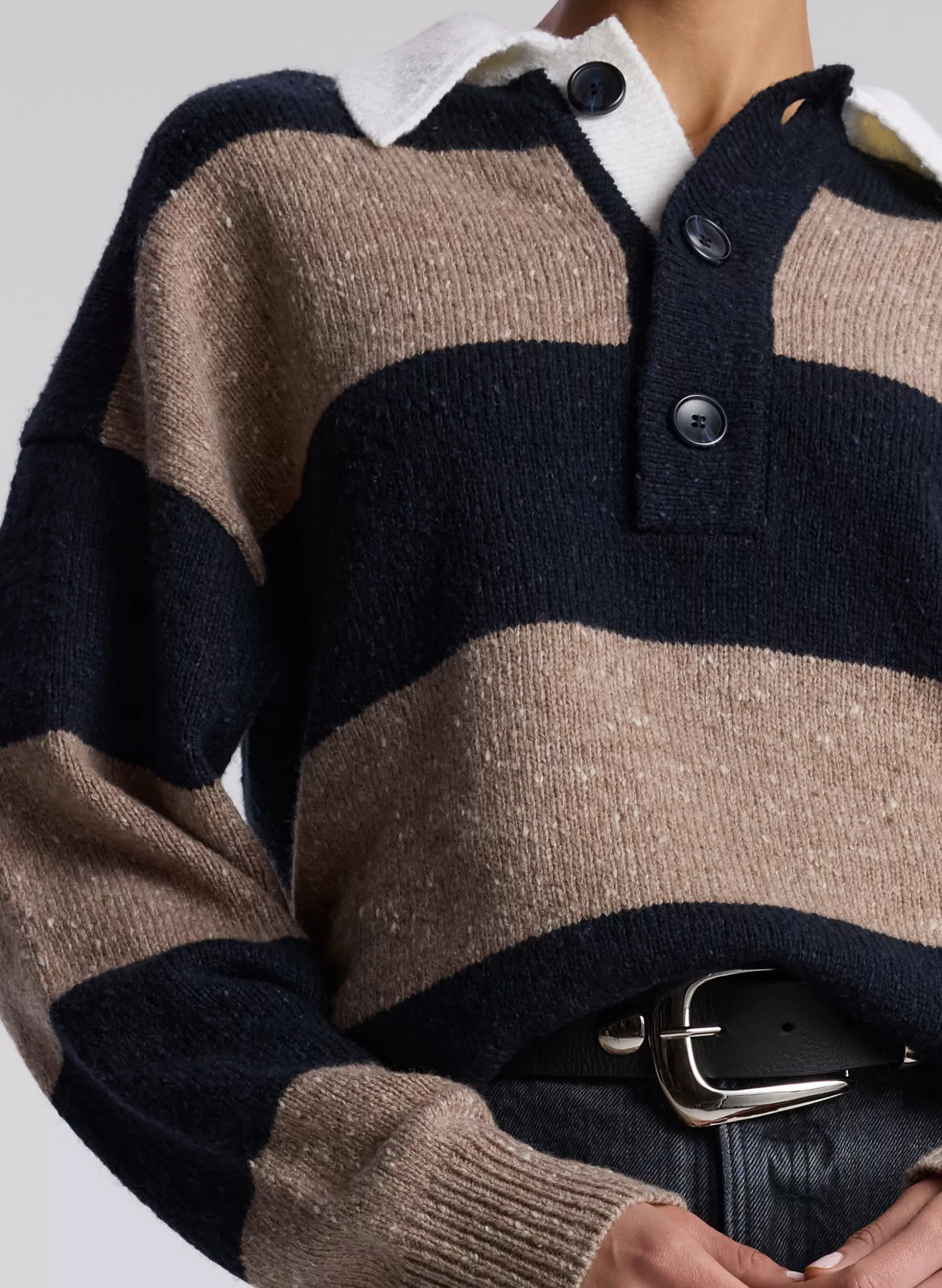 Tops | Sweaters>A.L.C. Mason Wool Cashmere Sweater Navy/ Milk Tea