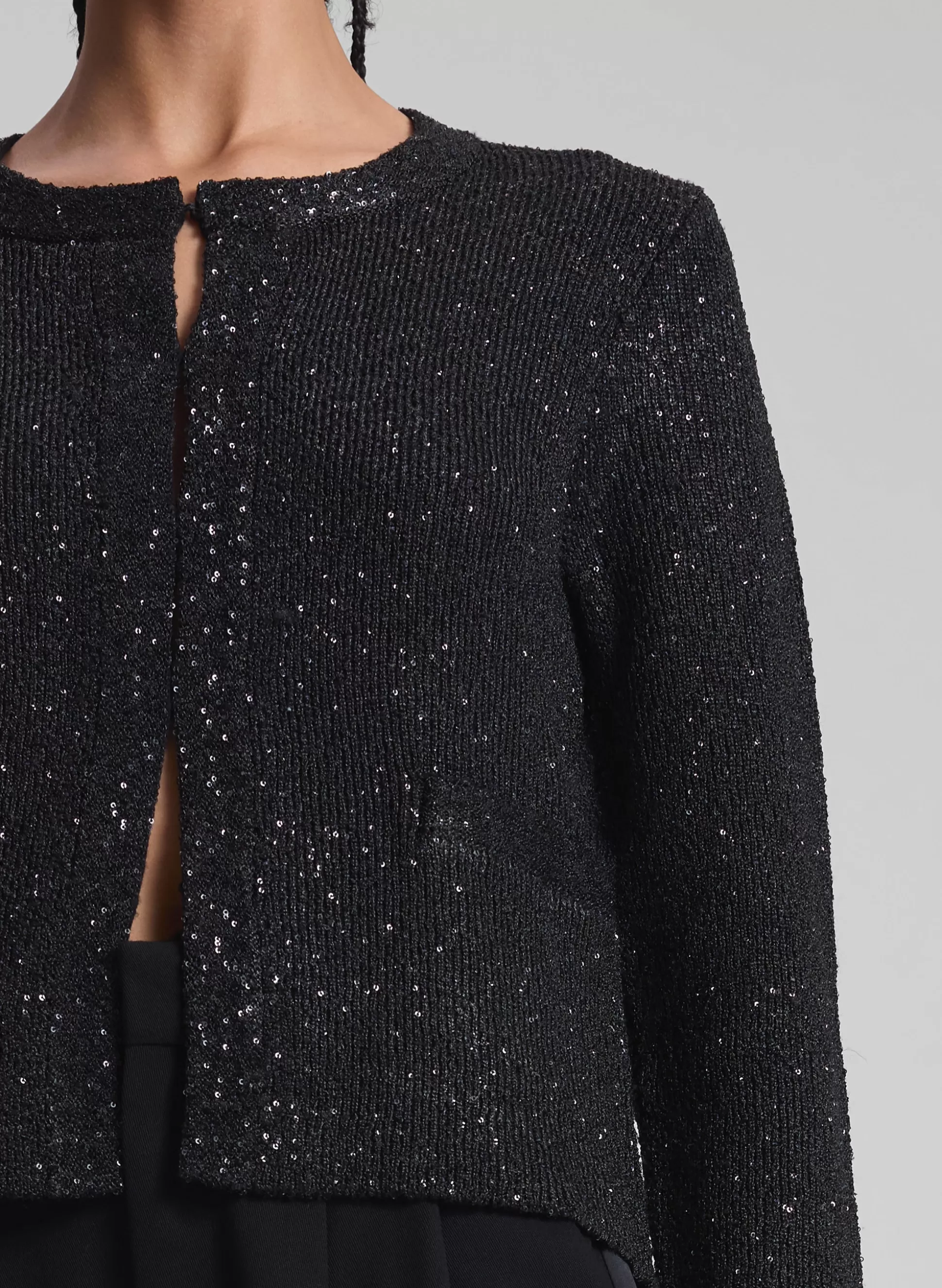 Tops | Sweaters>A.L.C. Meg Sequin Embellished Cardigan Black/Black