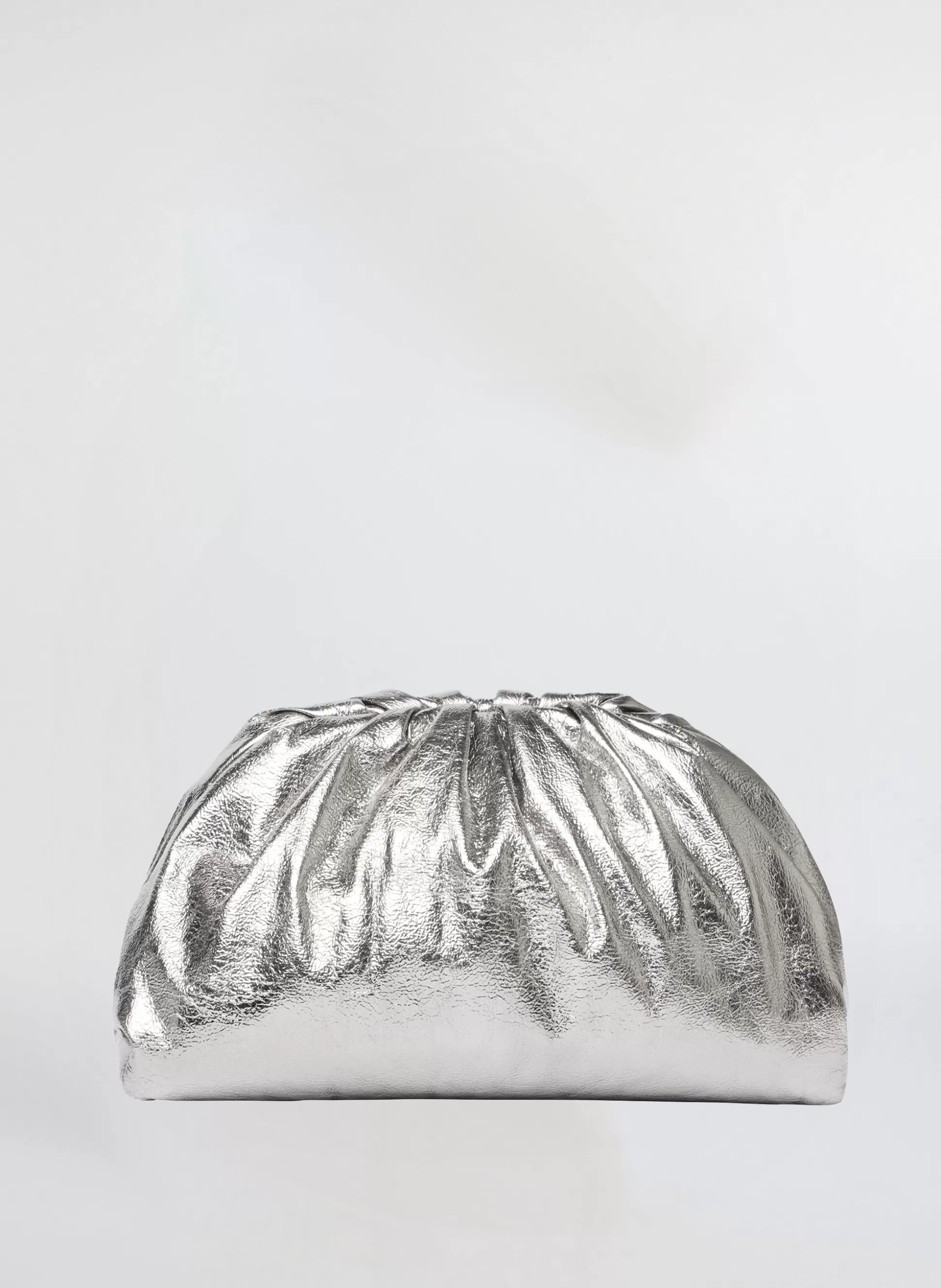 Accessories | Handbags>A.L.C. Milo Metallic Vegan Leather Clutch Smoky Silver