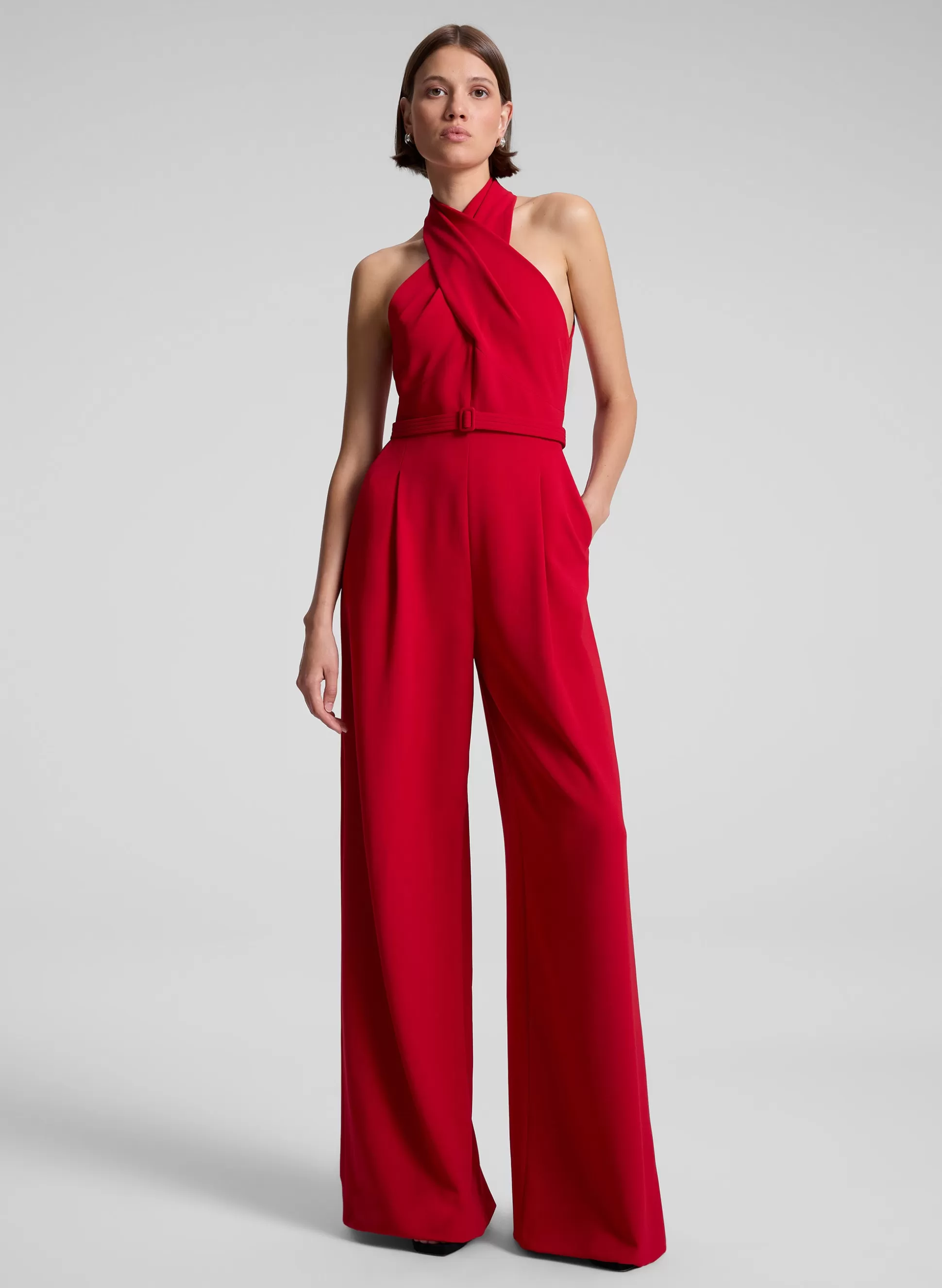 Bottoms | Jumpsuits>A.L.C. Murphy II Wide Leg Jumpsuit Really Red