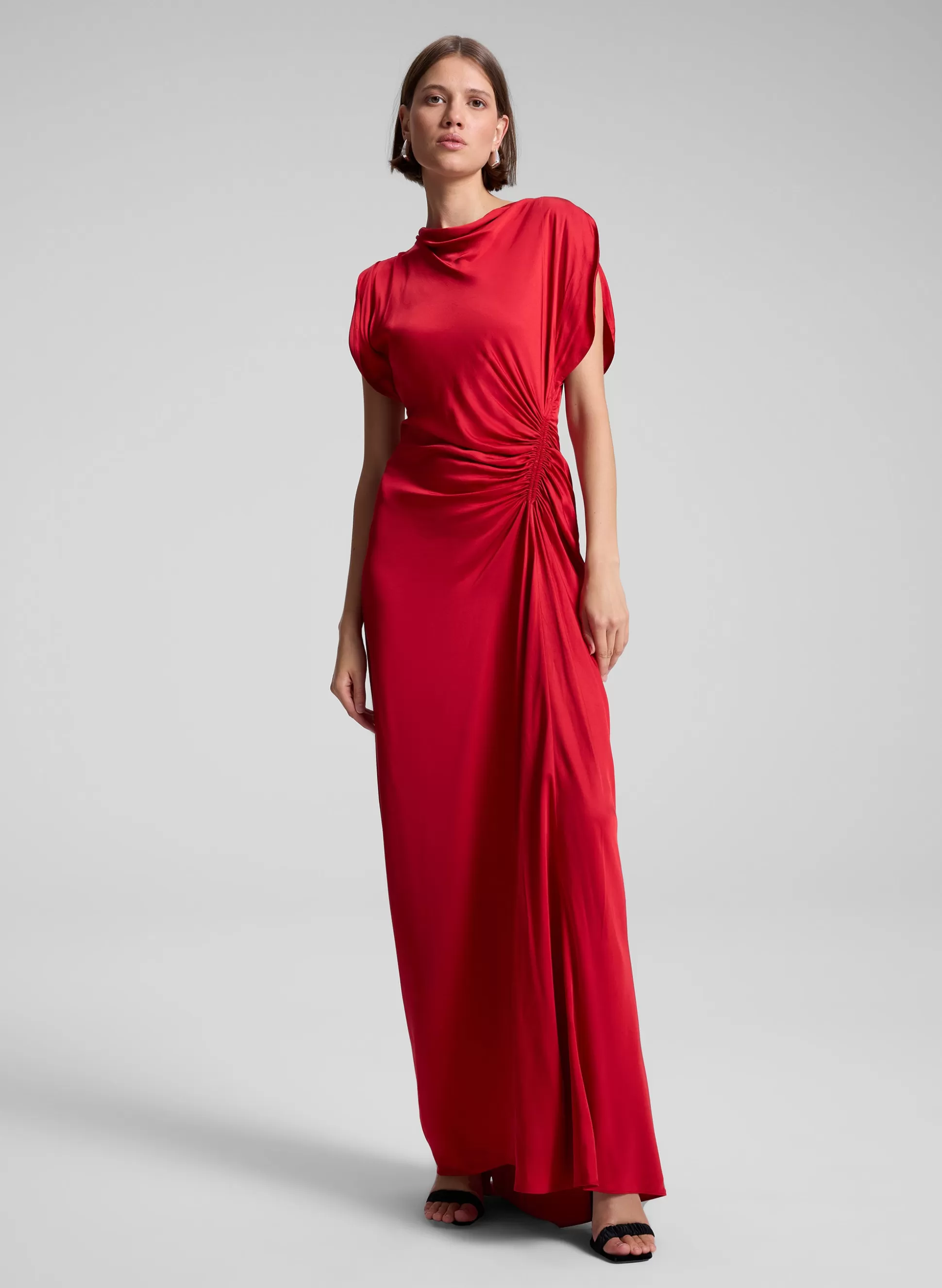 Dresses>A.L.C. Nadia Satin Gown Really Red