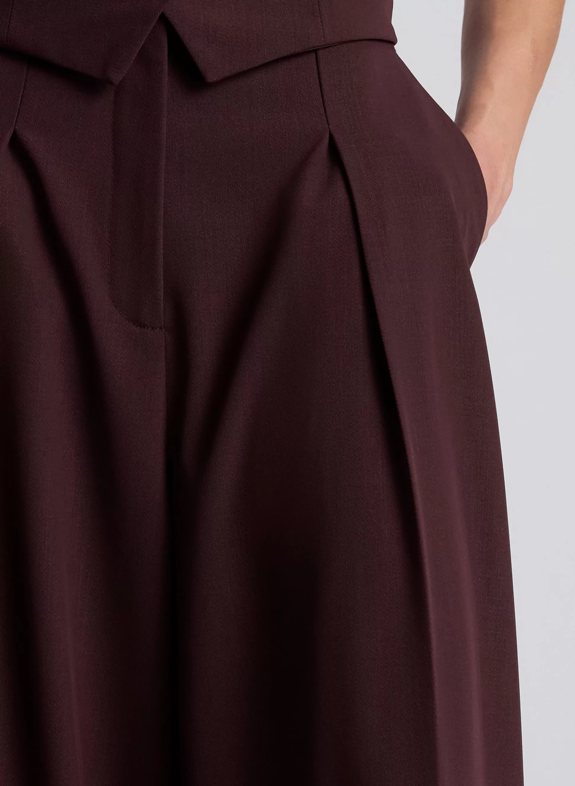 Bottoms>A.L.C. Ryder Wide Leg Pant Chocolate Plum